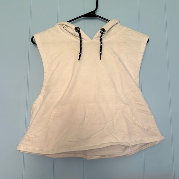 White Sleeveless Hoodie - Picture 1 of 4
